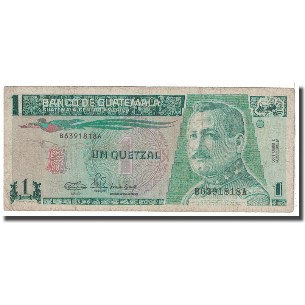 Billet, Guatemala, 1 Quetzal, 1990, 1990-01-03, KM:73a, B