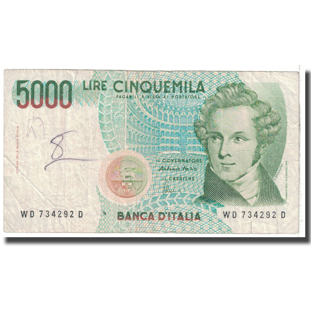 Biljet, Italië, 5000 Lire, 1985, 1985-01-04, KM:111c, TB