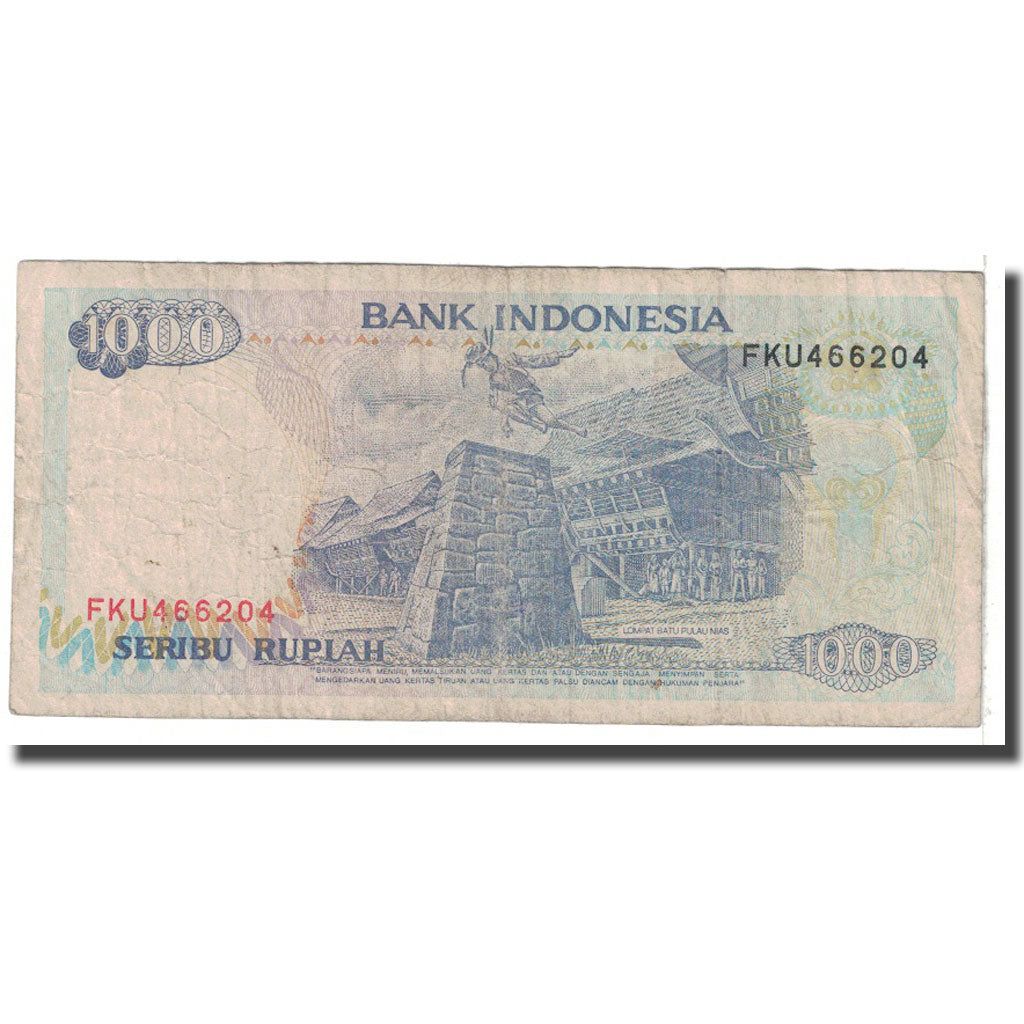 Banknote, Indonesia, 1000 Rupiah, 1992, KM:129a, VG(8-10)