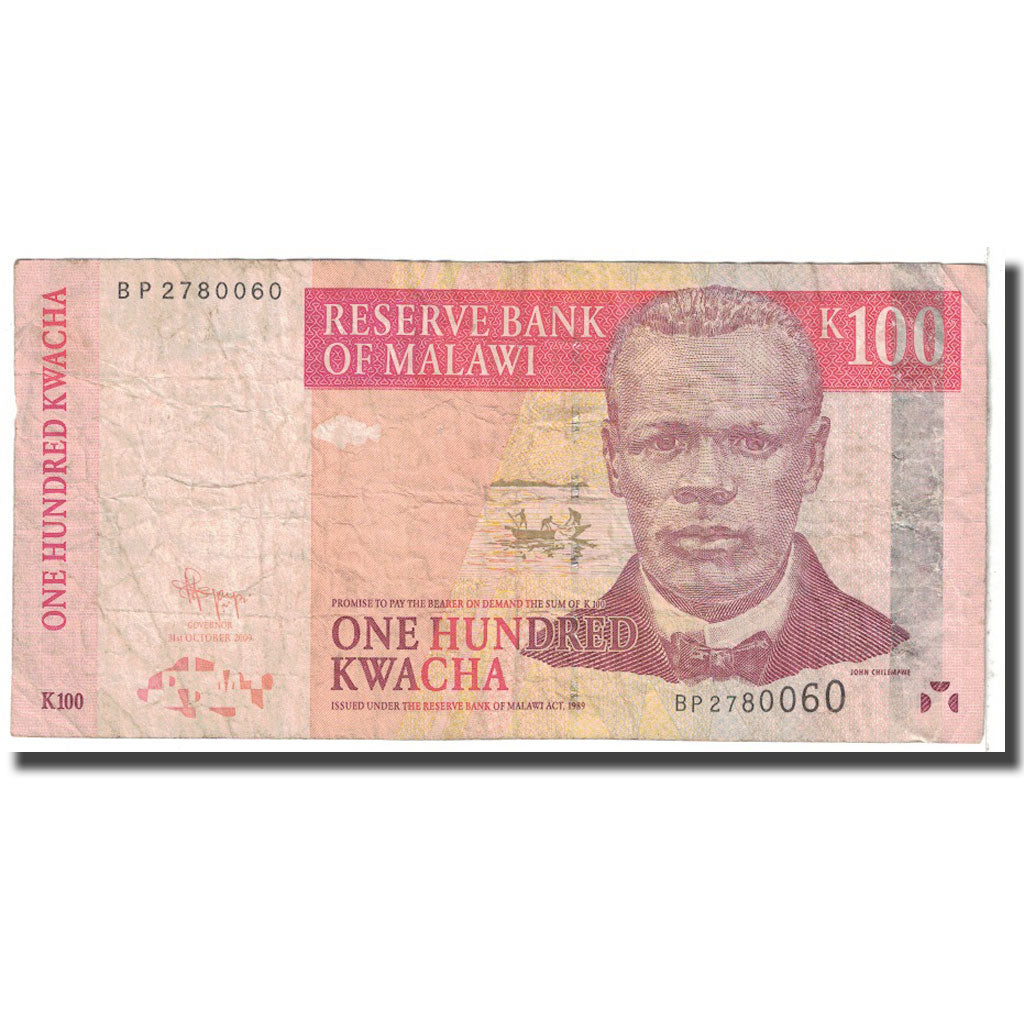 Banknote, Malawi, 100 Kwacha, 2009, 2009-10-31, KM:54d, VG(8-10)