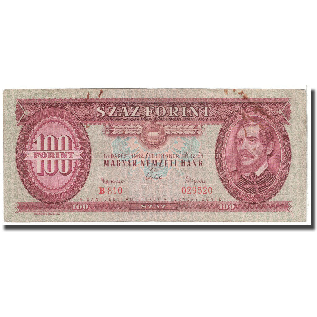 Banknote, Hungary, 100 Forint, 1962, 1962-10-12, KM:171c, EF(40-45)