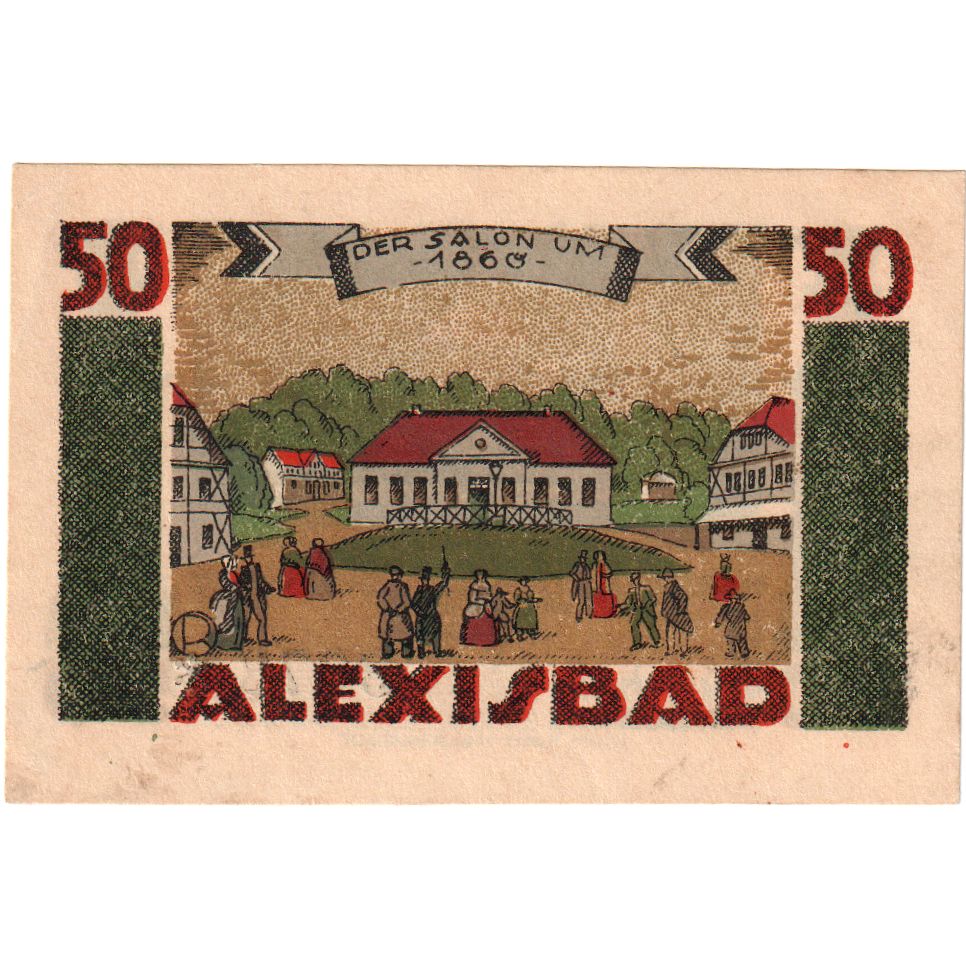 Niemcy, Harzgerode Stadt, 50 Pfennig, village, 1921, 1921-07-07, UNC(60-62)