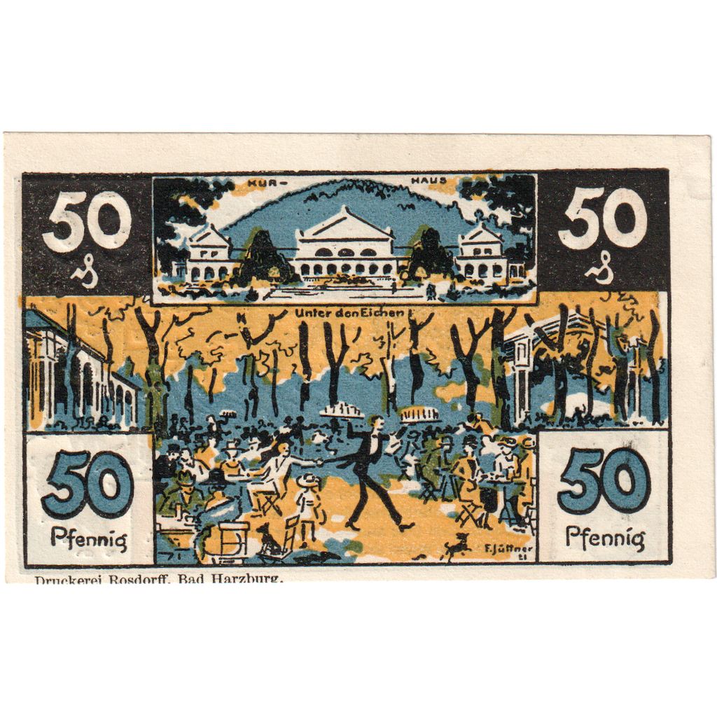 Deutschland, Harzburg, Bad Stadt, 50 Pfennig, personnage, 1922, 1922-12-31, VZ+