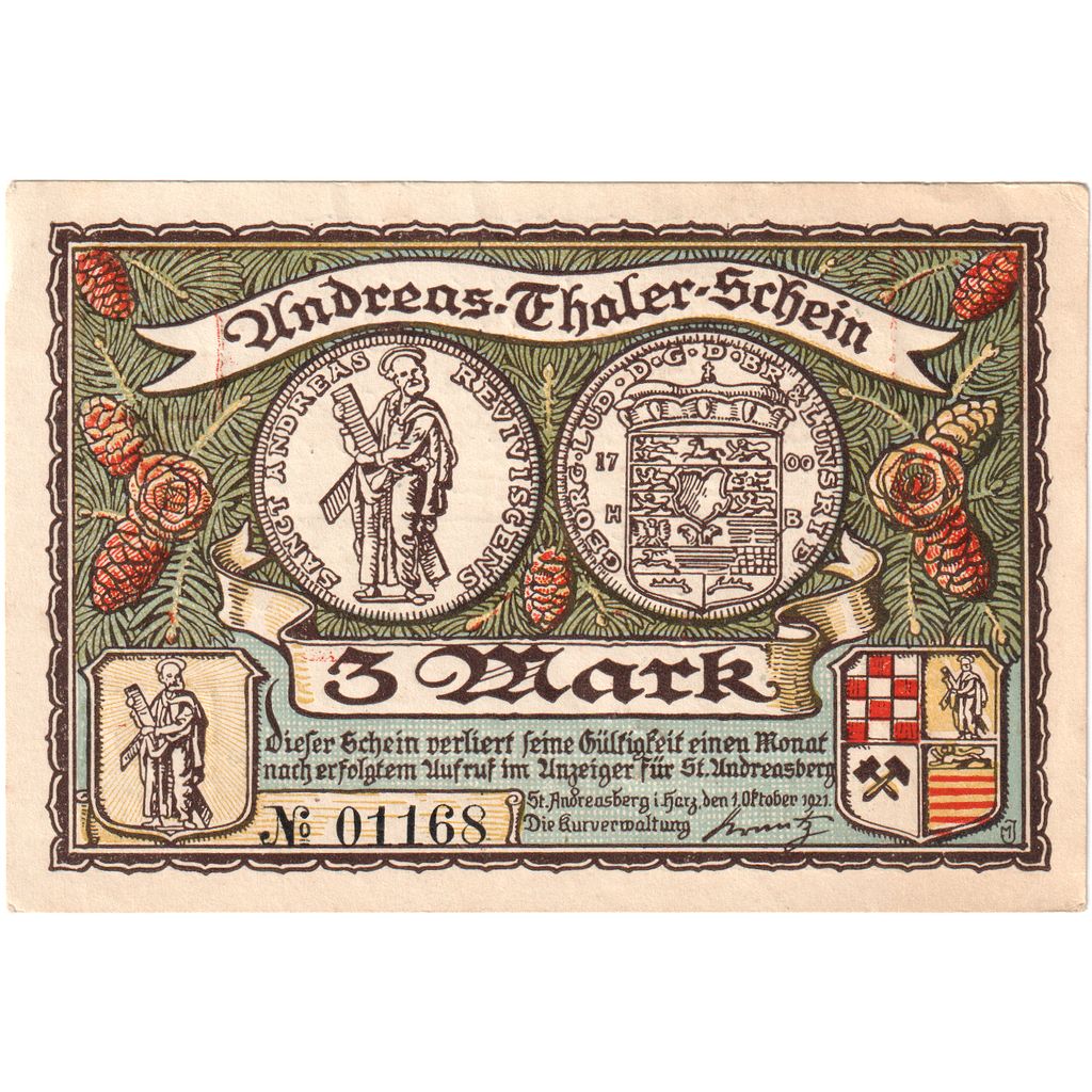 Deutschland, Hannover, 3 Mark, paysage, 1921, 1921-10-10, VZ+, Mehl:1164.1a