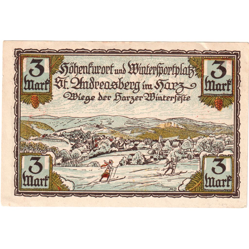 Deutschland, Hannover, 3 Mark, paysage 1, 1921, 1921-10-10, VZ+, Mehl:1164.1a