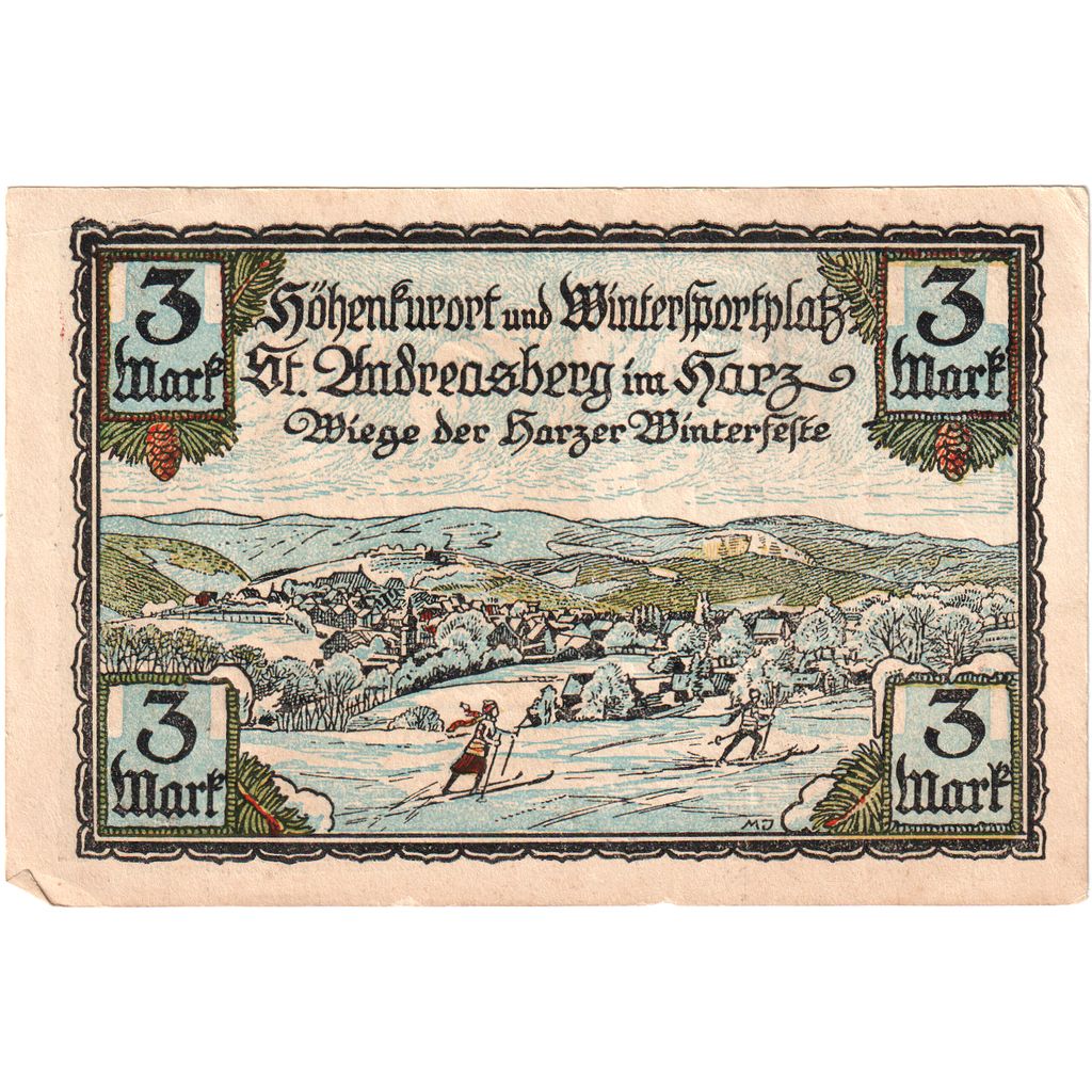 Deutschland, Hannover, 3 Mark, paysage 3, 1921, 1921-10-10, VZ+, Mehl:1164.1a