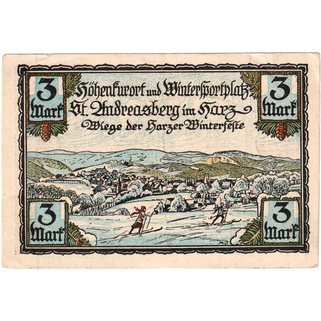 Deutschland, Hannover, 3 Mark, paysage 4, 1921, 1921-10-10, VZ+, Mehl:1164.1a