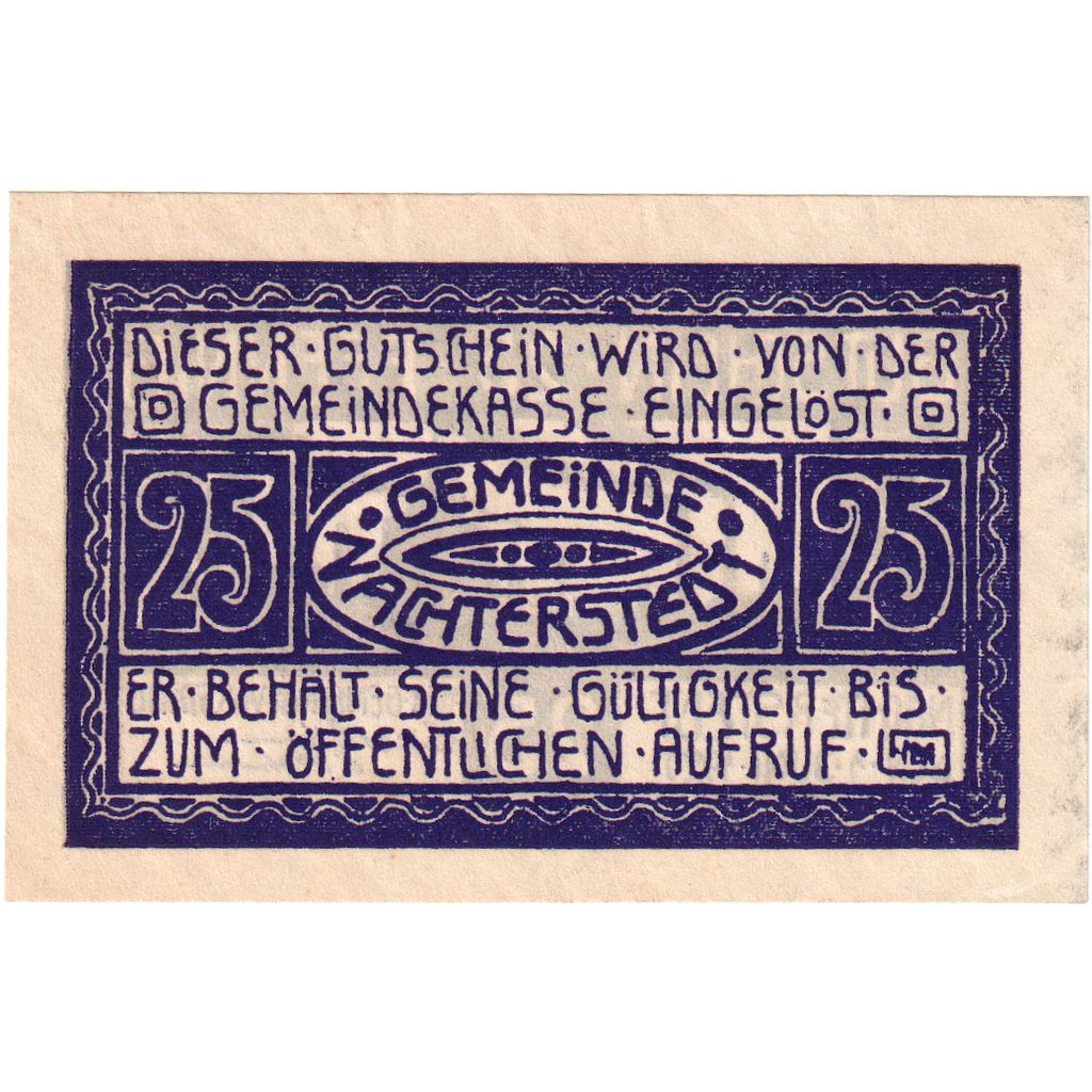 Deutschland, Nachterstedt Gemeinde, 25 Pfennig, Usine 1, 1921, 1921-06-01, UNZ-