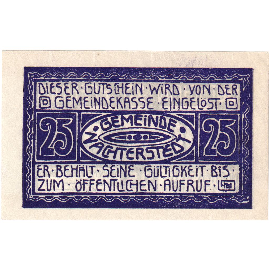 Niemcy, Nachterstedt Gemeinde, 25 Pfennig, usine 4, 1921, 1921-06-01, UNC(63)
