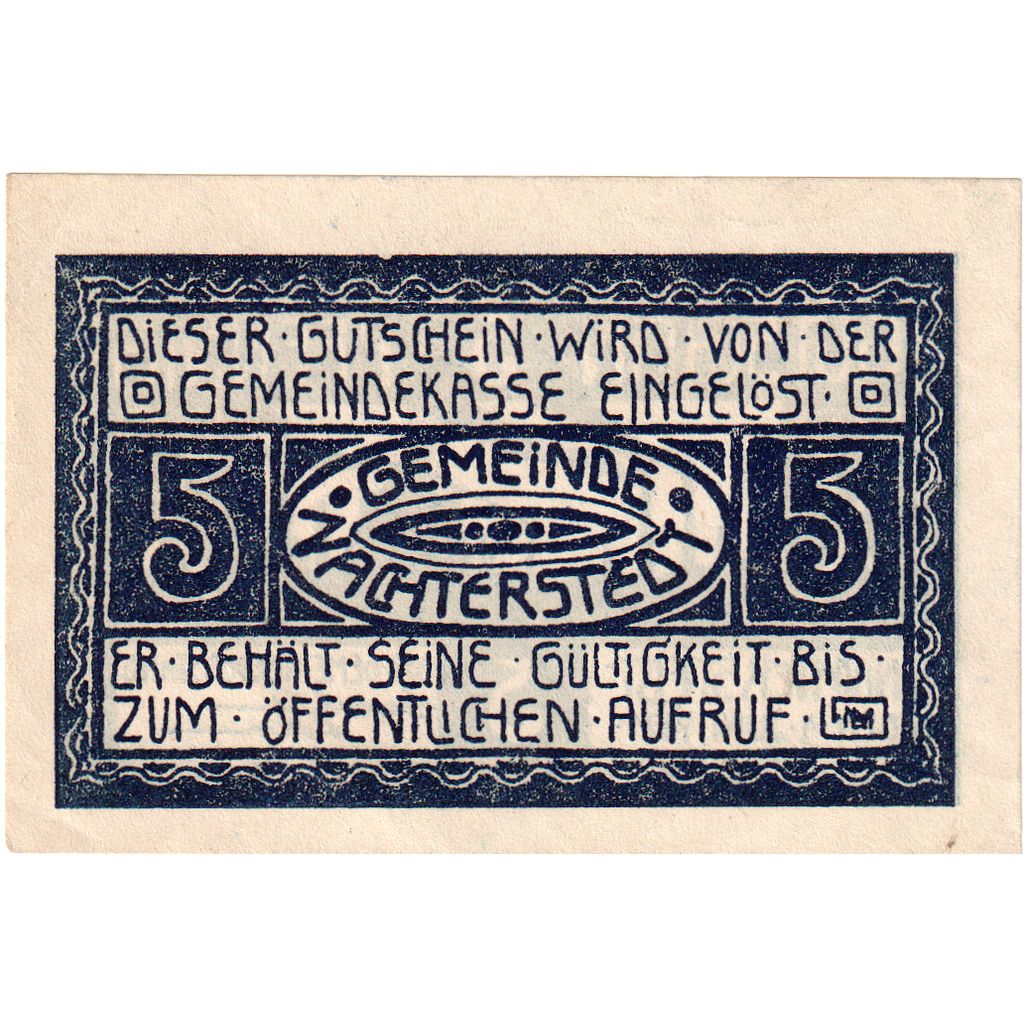Germania, Nachterstedt Gemeinde, 5 Pfennig, usine 5, 1921, 1921-06-01, SPL