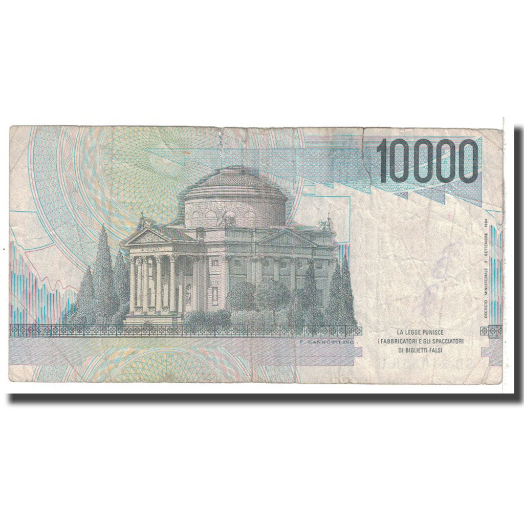 Biljet, Italië, 10,000 Lire, 1984, 1984-09-03, KM:112b, TB
