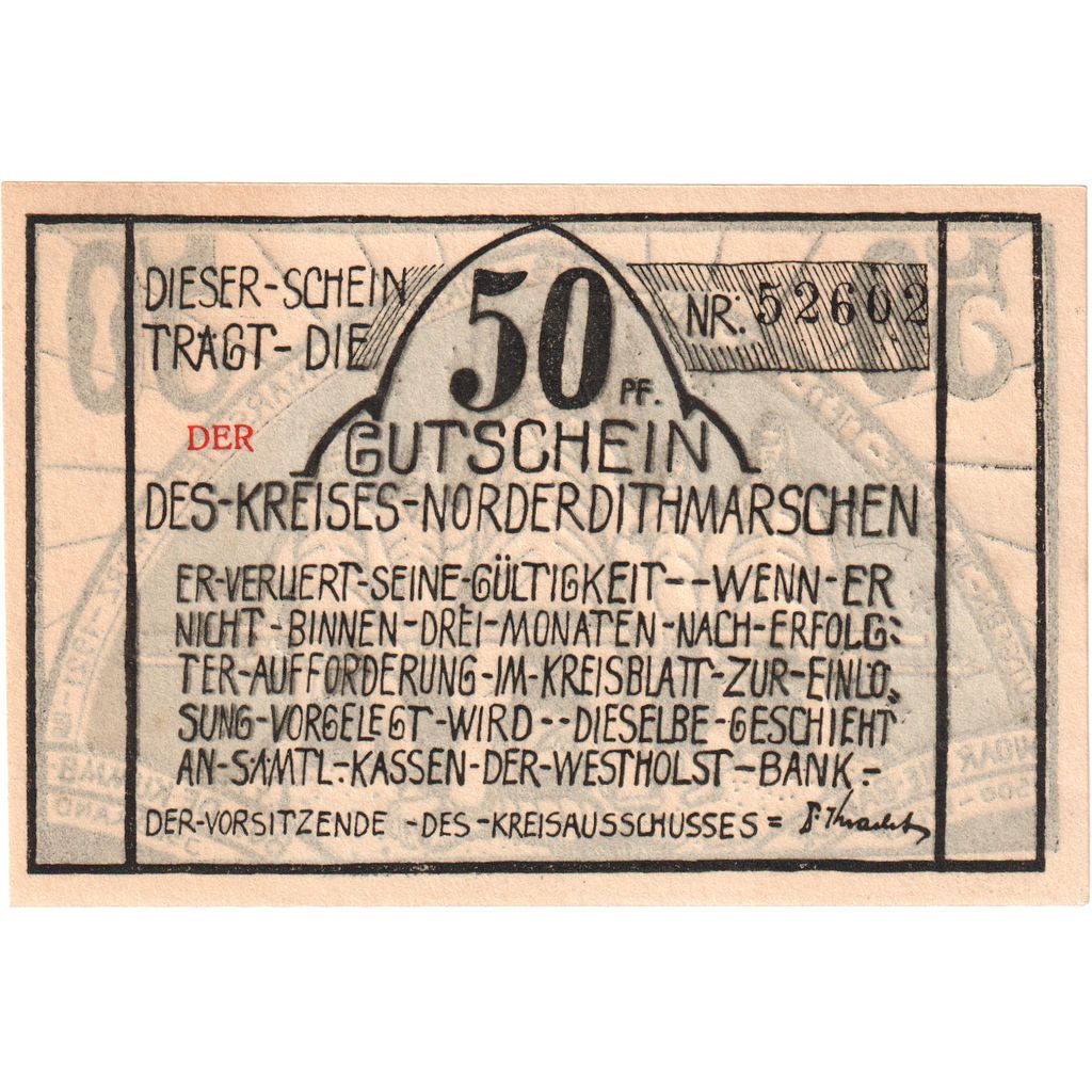 Germania, Norder-Dithmarschen Kreis (Sitz in Heide), 50 Pfennig, personnage 2