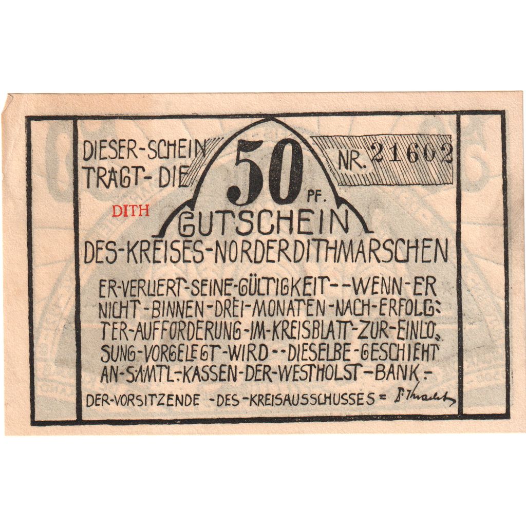 Germania, Norder-Dithmarschen Kreis (Sitz in Heide), 50 Pfennig, personnage 3