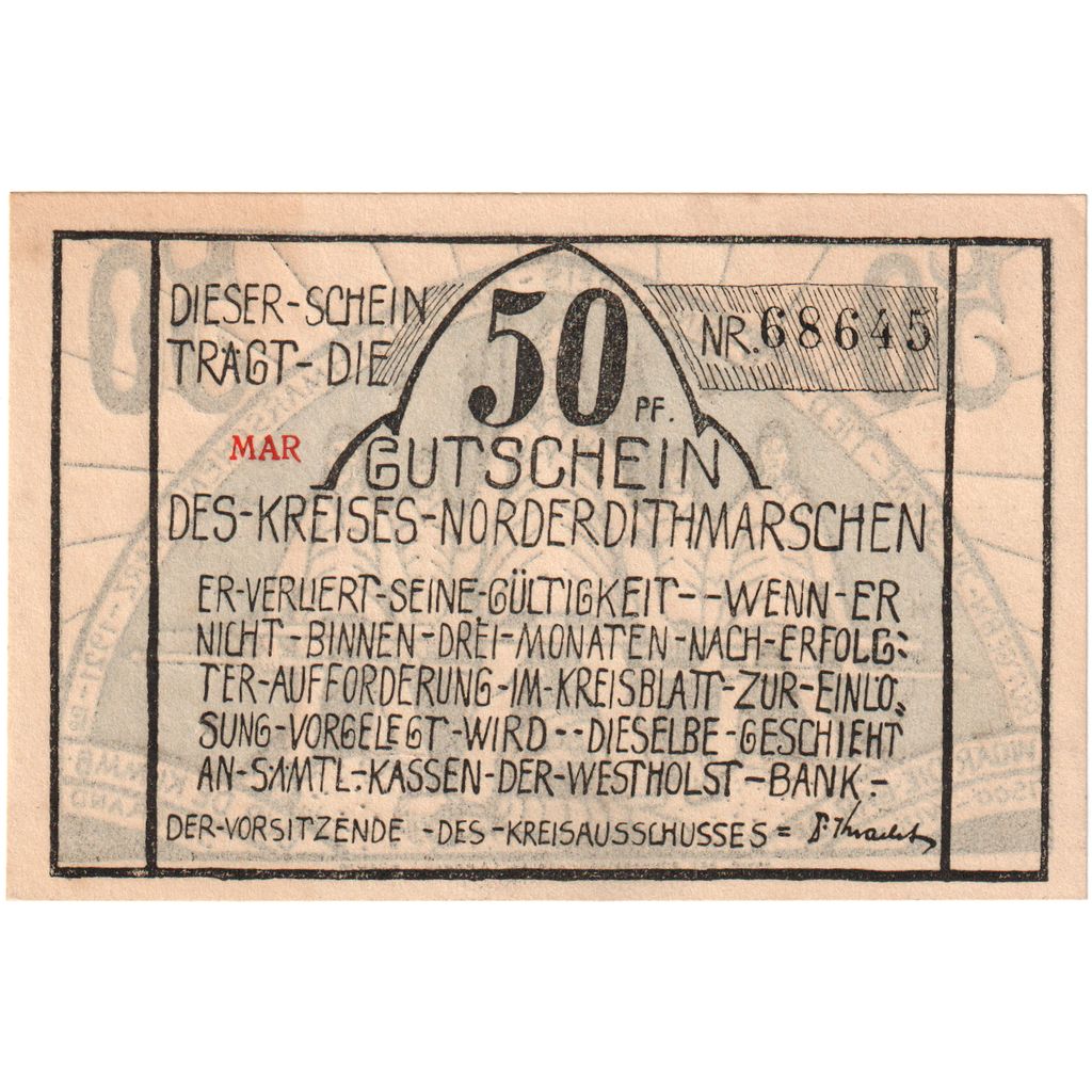 Germania, Norder-Dithmarschen Kreis (Sitz in Heide), 50 Pfennig, personnage 5