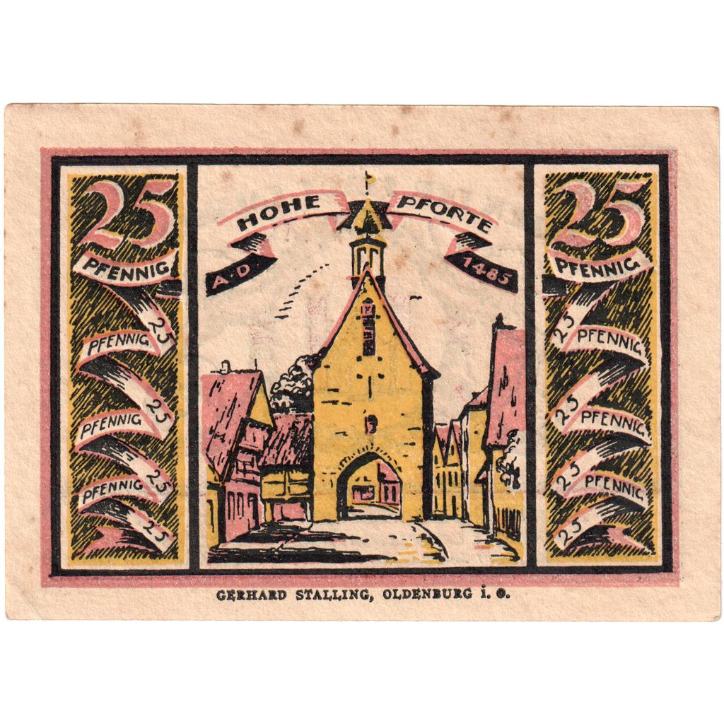 Deutschland, Quakenbrück, 25 Pfennig, personnage, 1921, 1921-09-01, UNZ