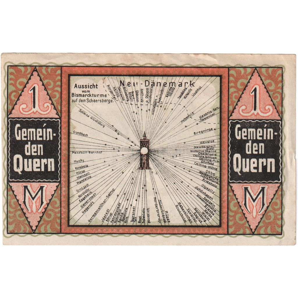 Deutschland, Quern, 1 Mark, village 1, O.D, UNZ, Mehl:1091.2