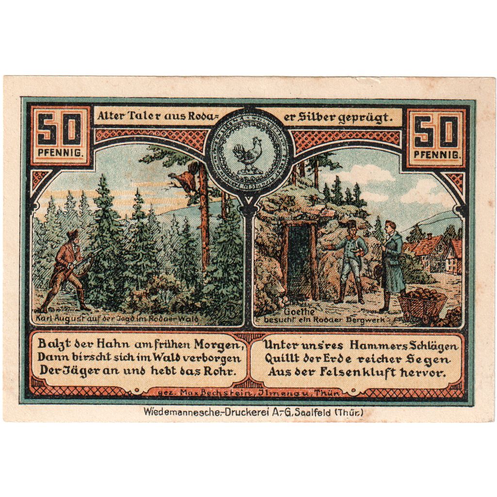 Deutschland, Roda bei Ilmenau Gemeinde, 50 Pfennig, personnage, 1921