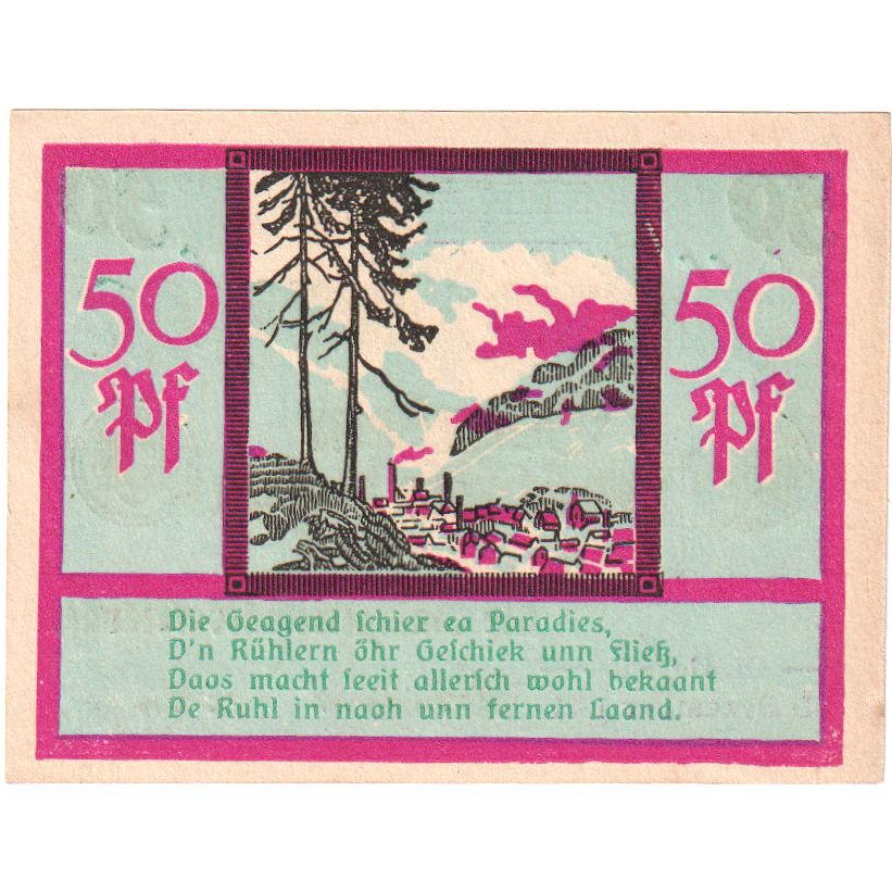 Deutschland, Ruhla, 50 Pfennig, paysage, 1920, 1920-05-01, UNZ-, Mehl:57.4b