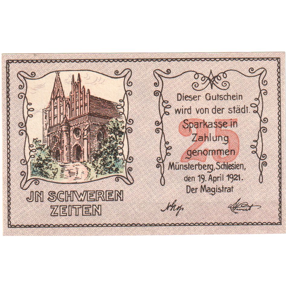 Niemcy, Oberschlesien, 25 Pfennig, Maison, 1922, UNC(63), Mehl:901.1