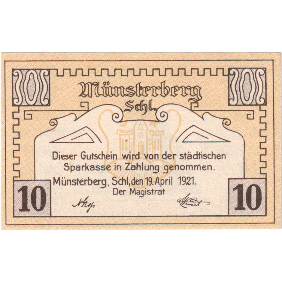 Deutschland, Oberschlesien, 10 Pfennig, village, 1922, UNZ-, Mehl:901.1