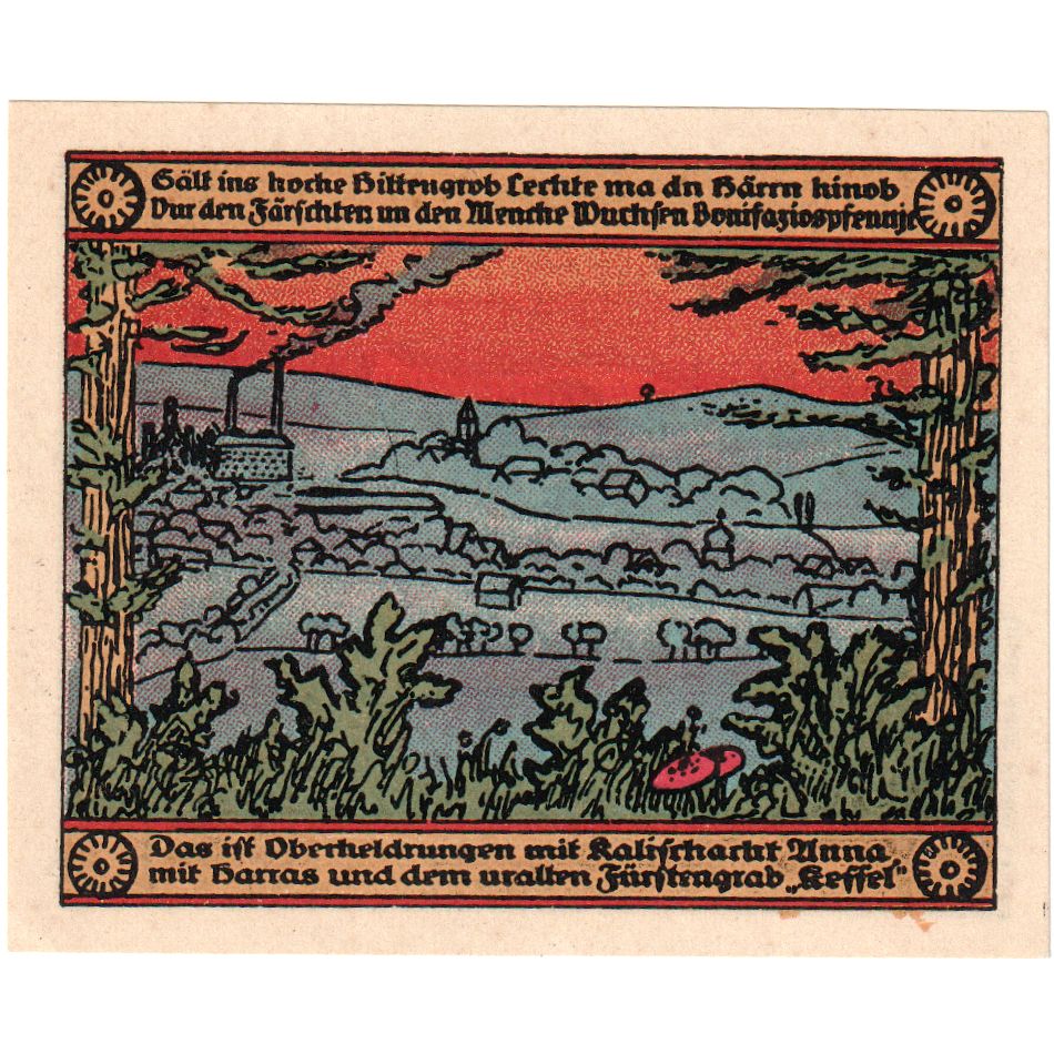 Niemcy, Oberheldrungen, 50 Pfennig, paysage, 1921, 1921-03-20, UNC(65-70)