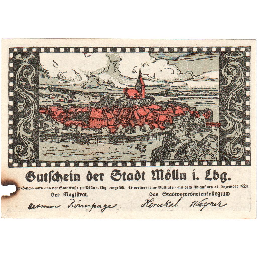 Germania, Mölln Stadt, 50 Pfennig, paysage, 1921, 1921-12-31, BB, Mehl:M45.1
