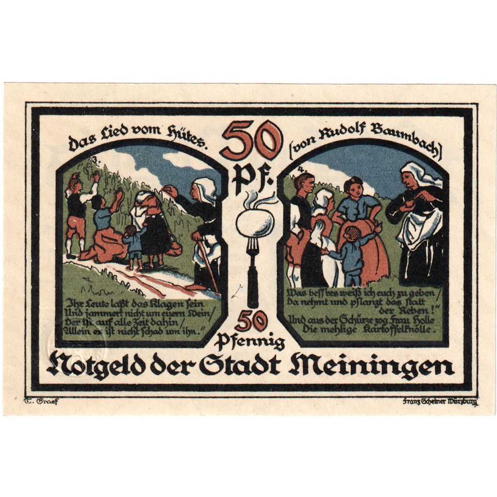 Germania, Meiningen, 50 Pfennig, personnage, 1921, 1921-06-11, FDS, Mehl:877.1