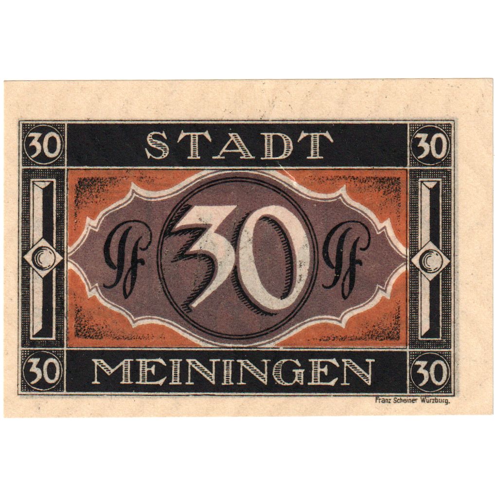 Deutschland, Meiningen, 30 Pfennig, château, 1921, 1921-07-31, UNZ, Mehl:877.4