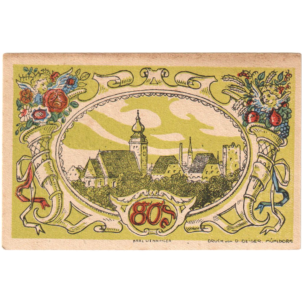 Deutschland, Mühldorf Stadt, 80 Pfennig, village 2, 1922, 1922-04-01, VZ+