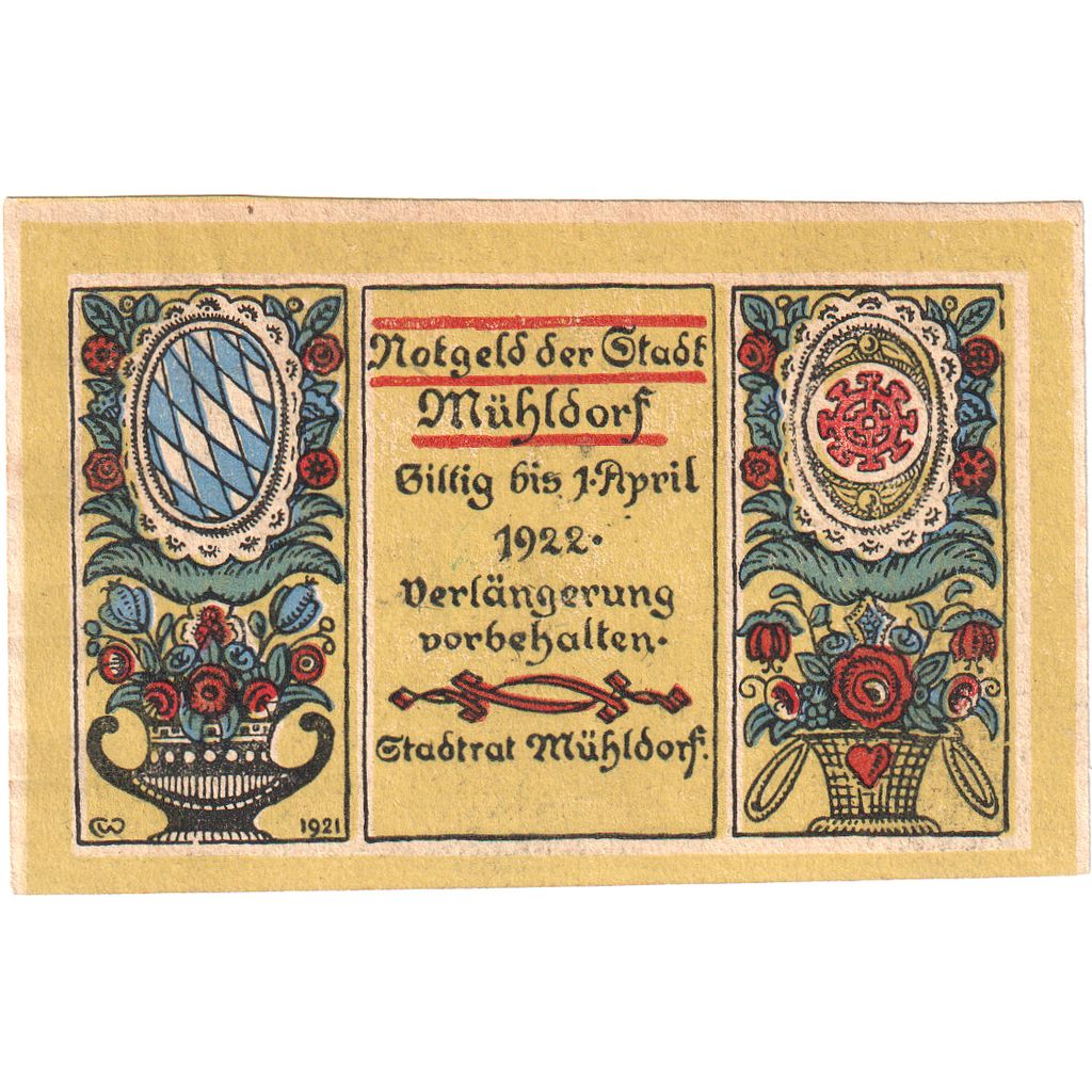 Deutschland, Mühldorf Stadt, 30 Pfennig, place, 1922, 1922-04-01, VZ+