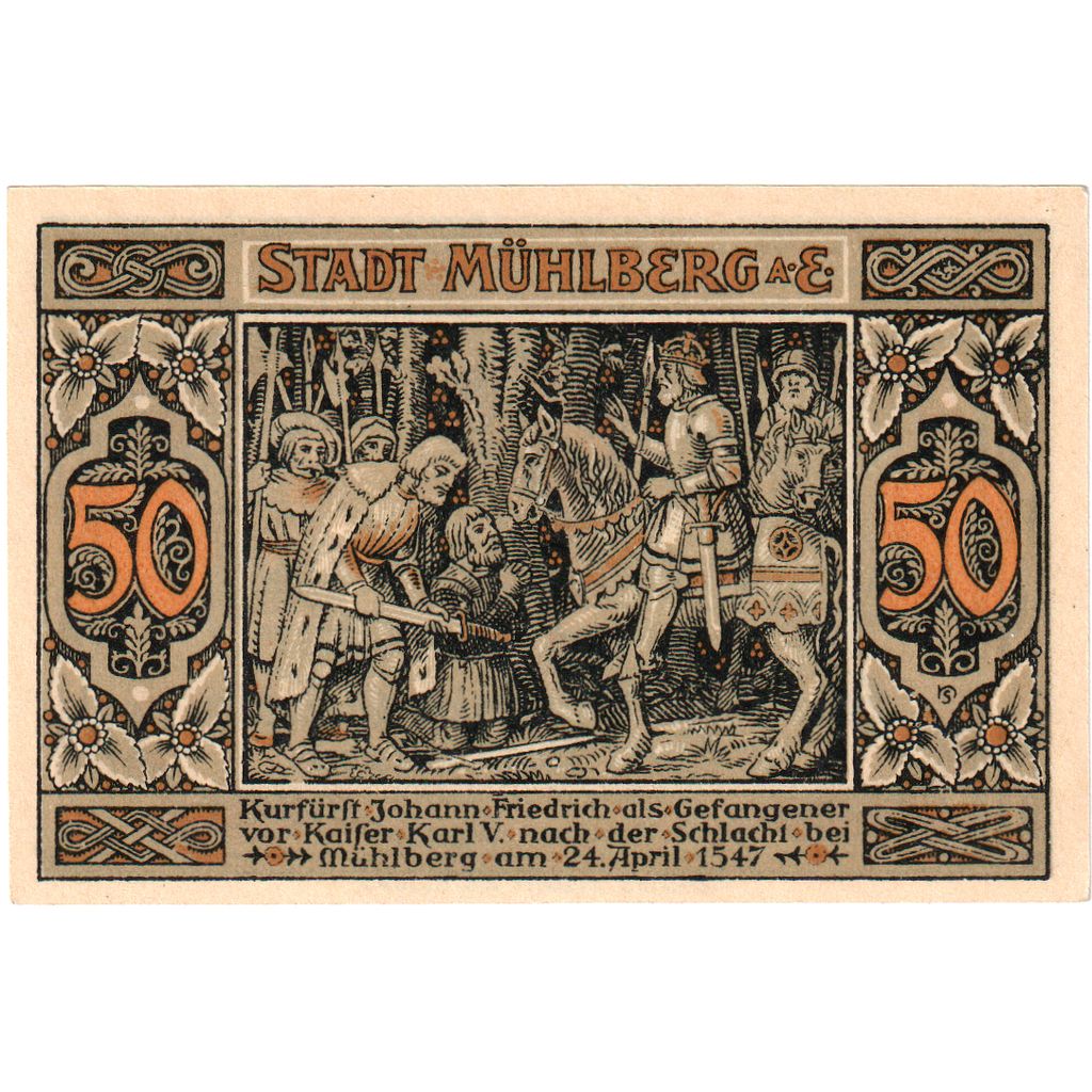 Deutschland, Mühlberg, 50 Pfennig, chevalier 2, 1921, 1921-07-01, UNZ