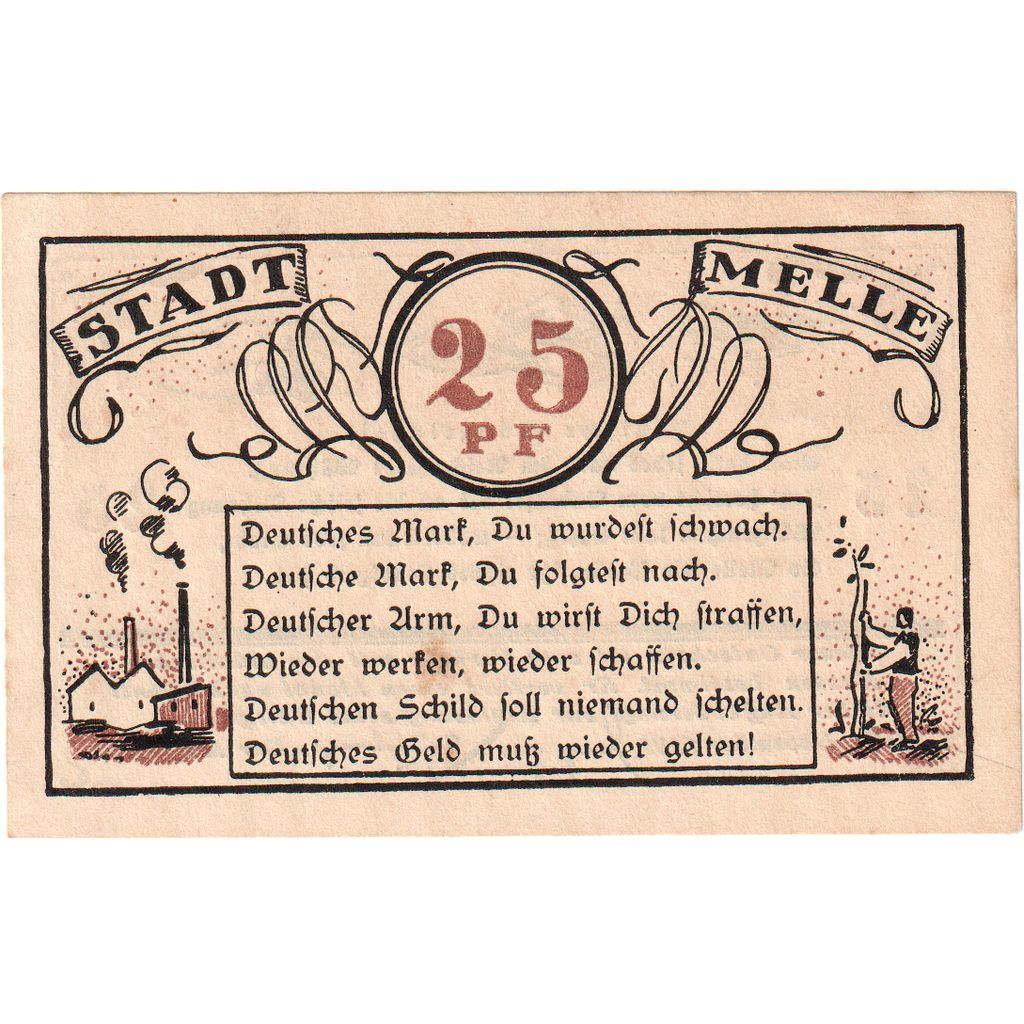 Deutschland, Melle, 25 Pfennig, mains, 1921, VZ+, Mehl:879.1