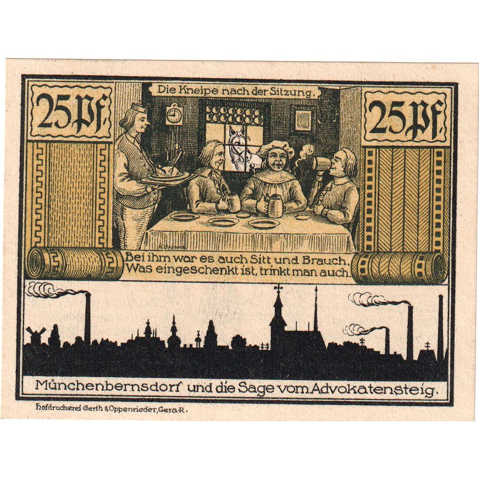 Deutschland, Munchenbernsdorf, 25 Pfennig, personnage, 1921, 1921-09-01, UNZ