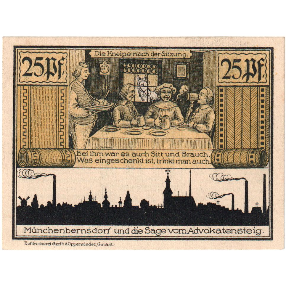 Deutschland, Munchenbernsdorf, 25 Pfennig, personnage 1, 1921, 1921-09-01, UNZ