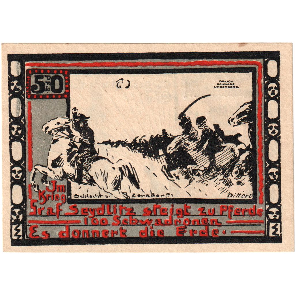 Alemanha, Ohlau Stadt, 50 Pfennig, personnage, 1921, AU(55-58), Mehl:1011.1