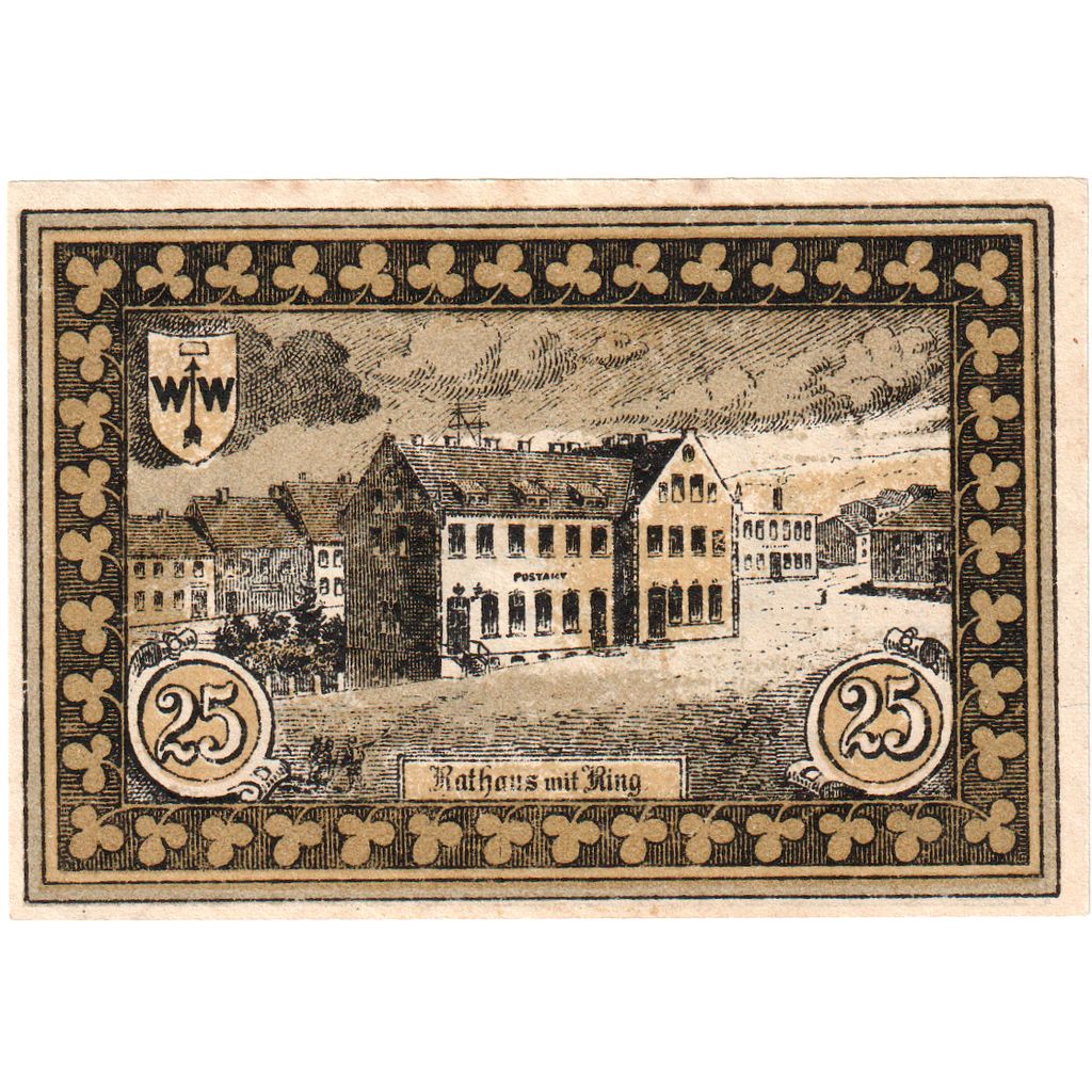 Germania, Hohenfriedeberg, 25 Pfennig, village, O.D, FDS, Mehl:620.1