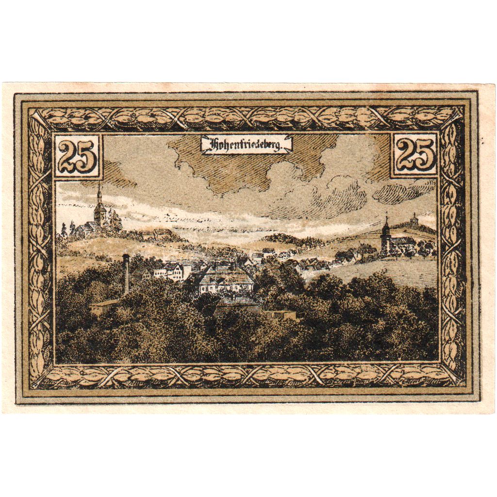 Deutschland, Hohenfriedeberg, 25 Pfennig, paysage, O.D, UNZ, Mehl:620.1