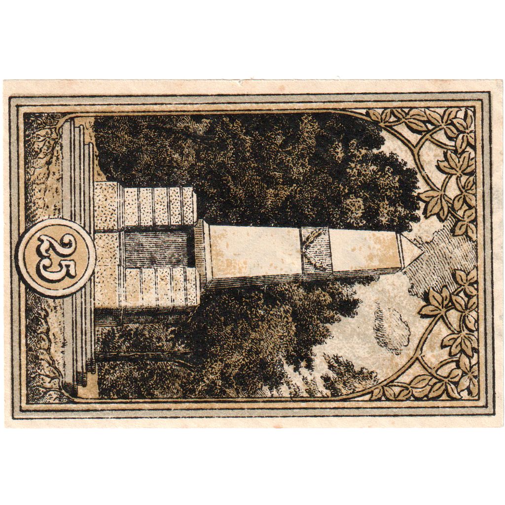 Germany, Hohenfriedeberg, 25 Pfennig, Monument, O.D, UNC(65-70), Mehl:620.1