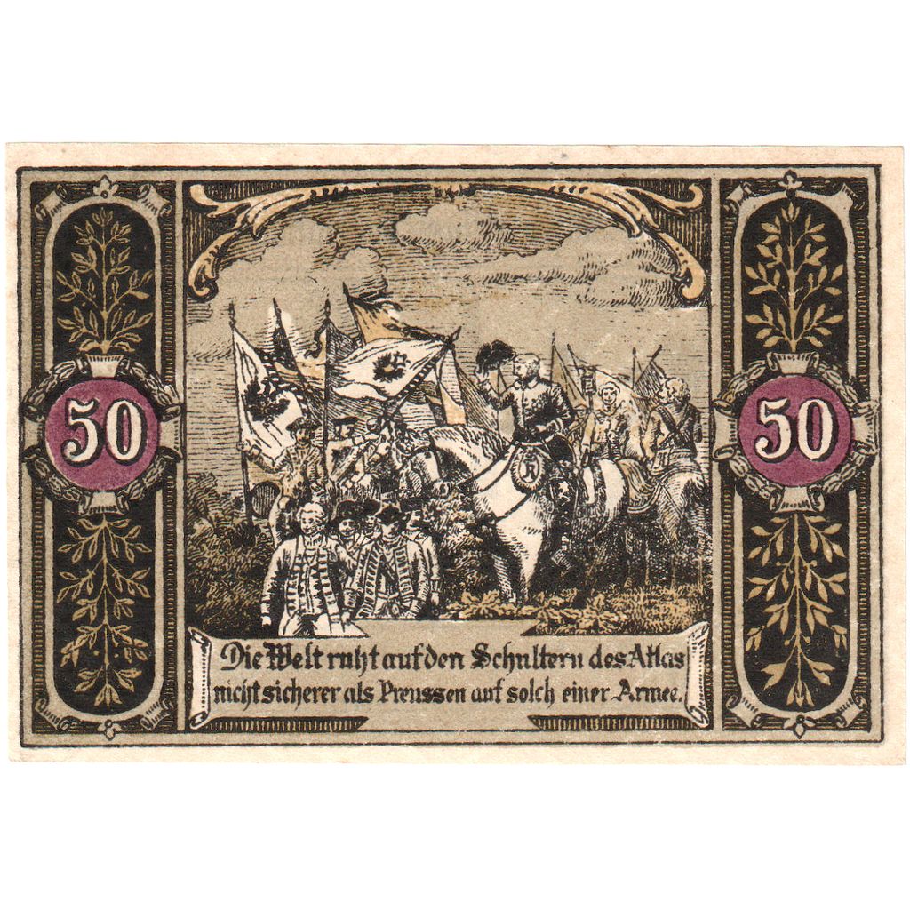 Deutschland, Hohenfriedeberg, 50 Pfennig, guerre, O.D, UNZ-, Mehl:620.1