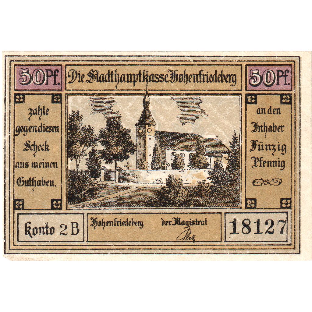 Germania, Hohenfriedeberg, 50 Pfennig, cavalier, O.D, SPL, Mehl:620.1