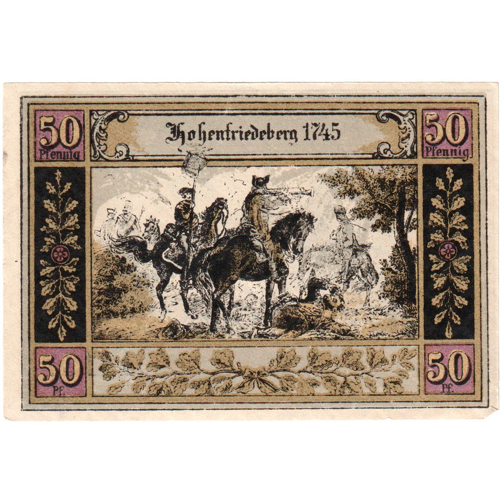 Germania, Hohenfriedeberg, 50 Pfennig, cavalier, O.D, SPL, Mehl:620.1