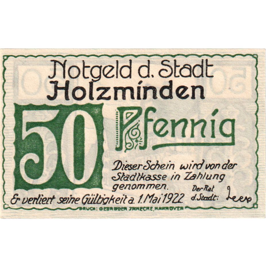 Deutschland, Holzminden, 50 Pfennig, village, 1922, 1922-05-01, UNZ-, Mehl:625.1