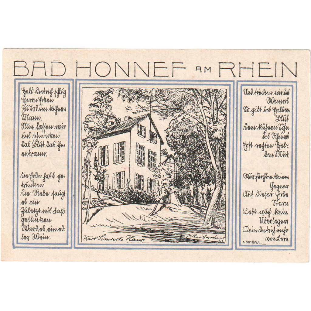 Germania, Honnef a. Rhein Verkehrsvereine Bad Honnef Rhöndorf, 99 Pfennig
