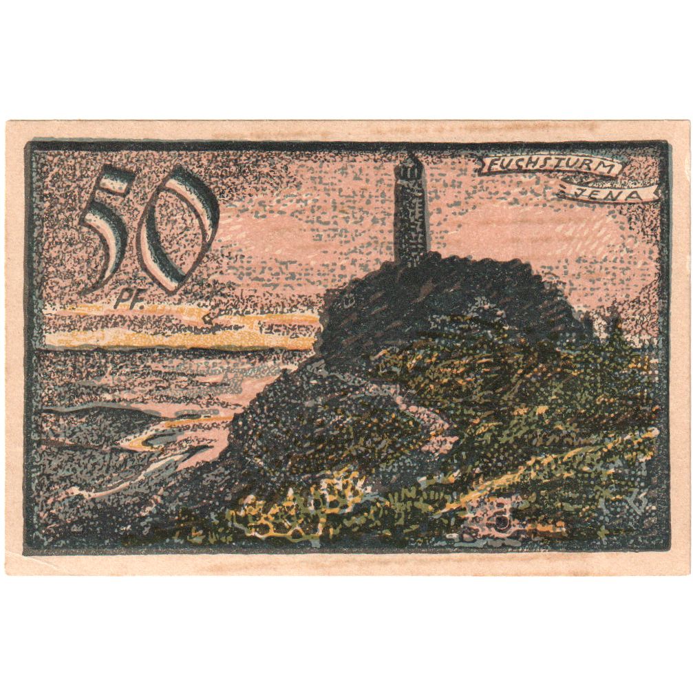 Banconote, Germania, Jena Stadt, 50 Pfennig, village, 1921, 1921-05-01, FDS