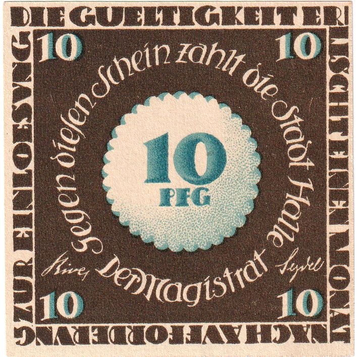 Deutschland, Halle a.d. Saale, 10 Pfennig, Maison, O.D, UNZ-, Mehl:509.1a