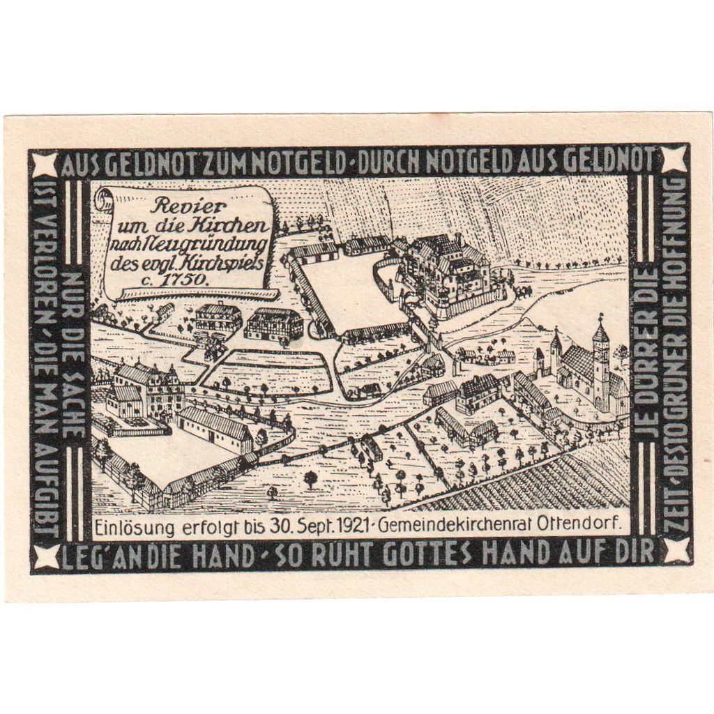 Niemcy, Otterndorf a. Elbe Stadt, 50 Pfennig, Maison, 1921, 1921_09_14