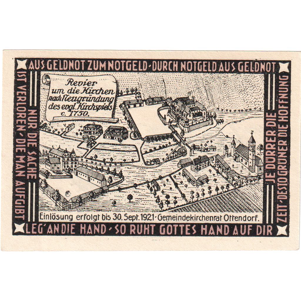 Germania, Otterndorf a. Elbe Stadt, 75 Pfennig, village, 1921, 1921_09_14, FDS