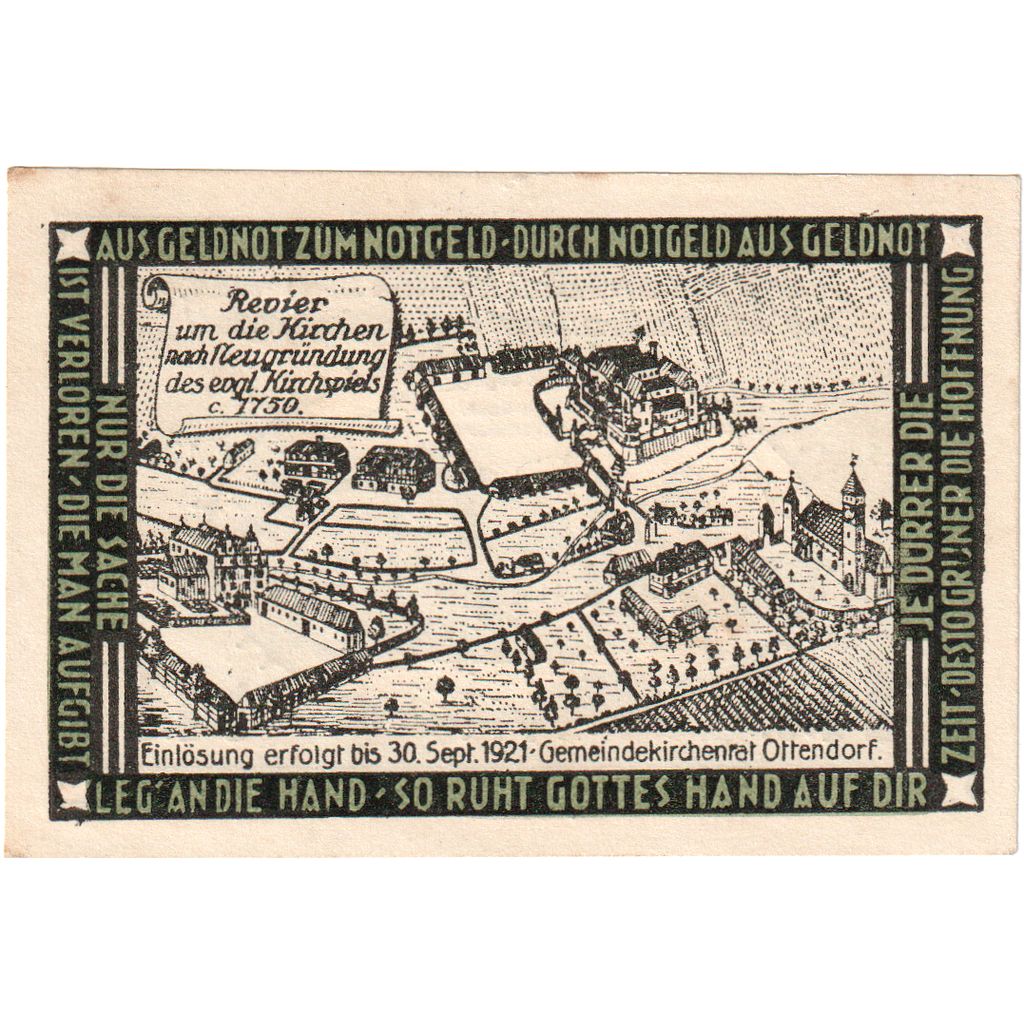 Niemcy, Otterndorf a. Elbe Stadt, 1 Mark, village, 1921, 1921_09_14, UNC(65-70)