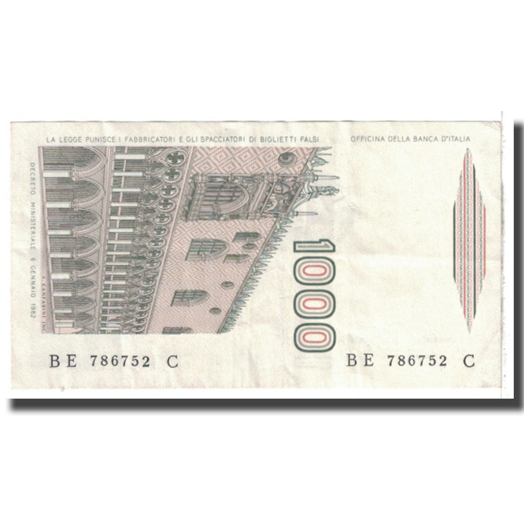 Billet, Italie, 1000 Lire, 1982, 1982-01-06, KM:109b, NEUF