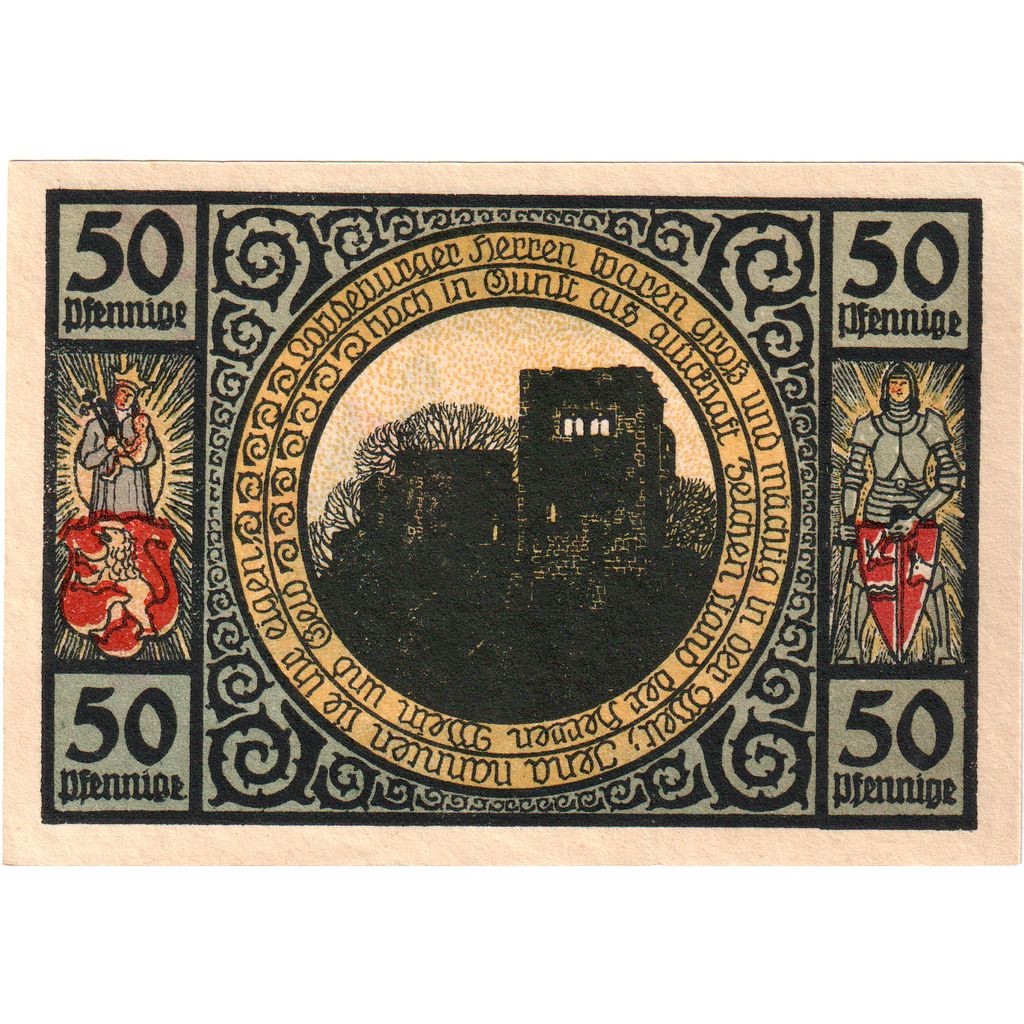 Germania, Lobeda Stadt, 50 Pfennig, village, 1921, FDS, Mehl:808.1